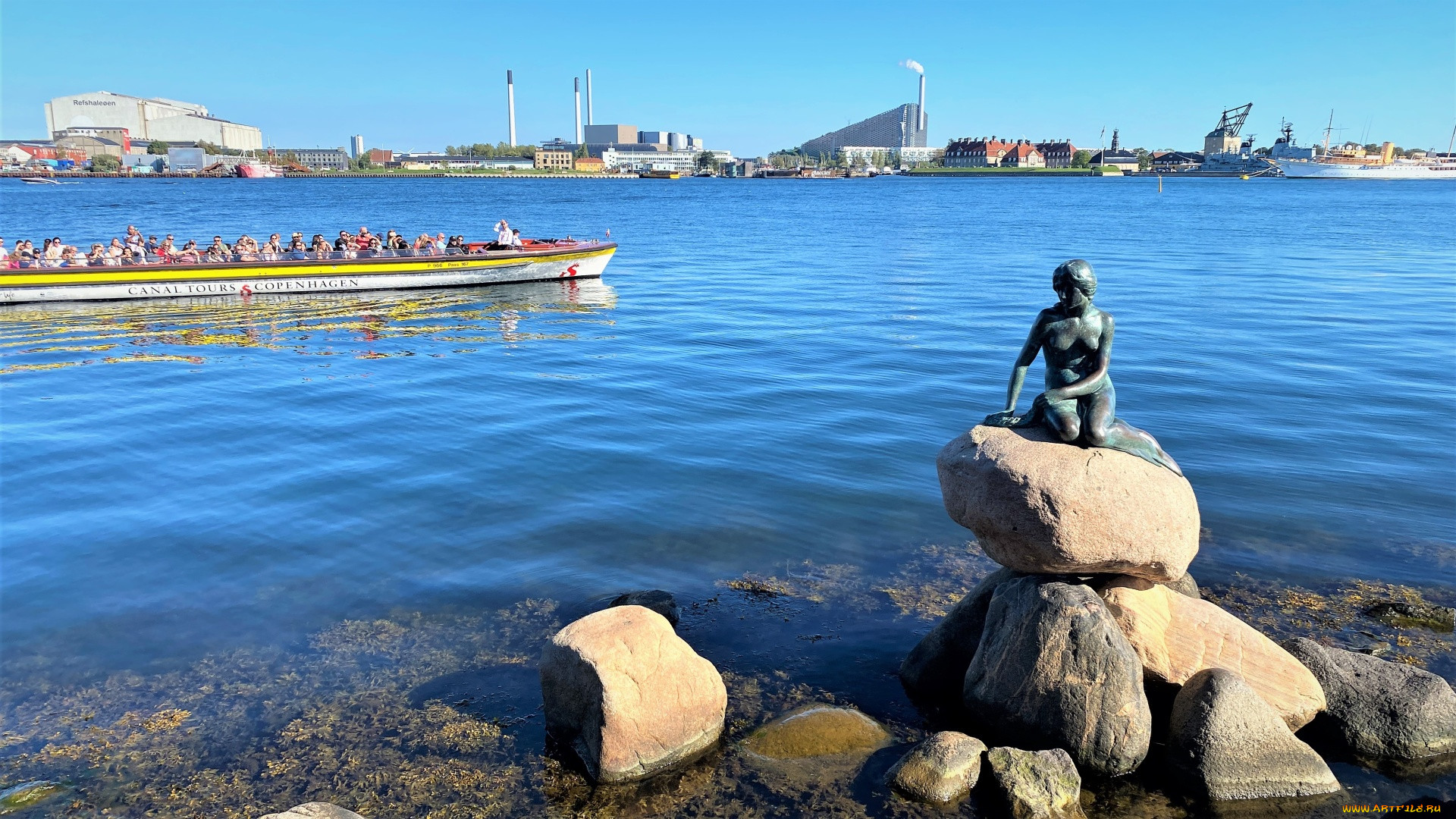 little mermaid statue, ,  , , little, mermaid, statue